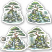 Sticker Bonsai tree on a miniature rock formation (Devant)