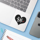 Sticker Boo Bae Black Heart (Ordinateur portable avec iPhone)