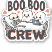 Sticker Boo Boo Crew mignon Halloween Infirmière Fantômes (Devant)
