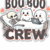 Sticker Boo Boo Crew mignon Halloween Infirmière Fantômes (Devant)