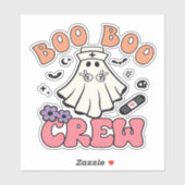 Sticker Boo Boo Crew Nurse Halloween Ghost Funny Classic T (Feuille)