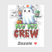 Sticker Boo Boo Crew Nurse Halloween Ghost Funny Classic T (Feuille)