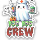 Sticker Boo Boo Crew Nurse Halloween Ghost Funny Classic T (Devant)