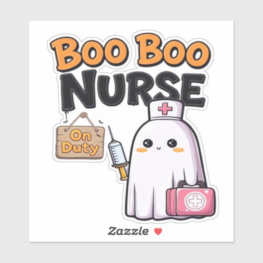 Sticker Boo Boo Infirmière En Service Classique T-Shirt (Feuille)