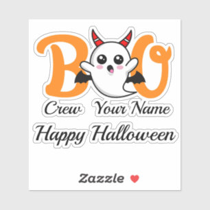 Sticker Boo Crew Vampire Halloween nom personnalisé