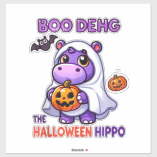Sticker Boo Deng L'Halloween Hippo Cute Bouncy Pig Costu