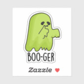 Sticker Boo-ger Funny Halloween Booger Ghost Pun (Feuille)