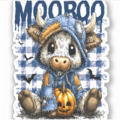 Sticker Boo Halloween Vache Éffrayante Highland (Devant)