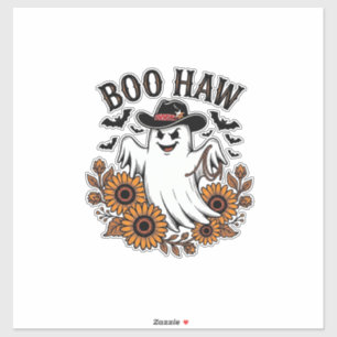 Sticker Boo Haw Cowboy Fantôme Tournesols Chauves-souris H