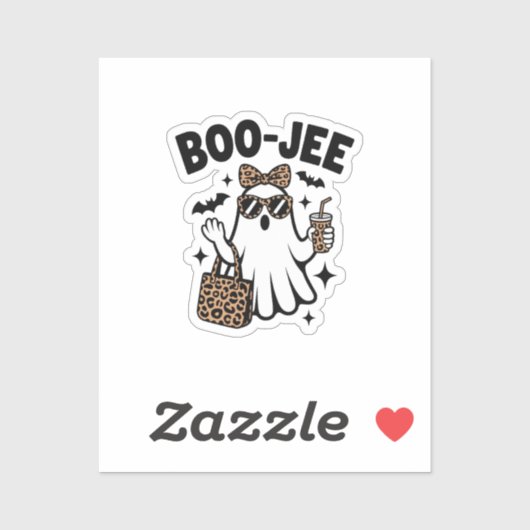 Sticker BOO-JEE Ghost – Stylish Halloween Diva Design (Feuille)