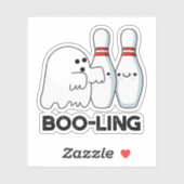 Sticker Boo-ling Funny Halloween Bowling Ghost Pun (Feuille)