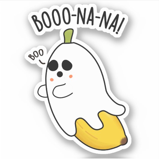 Sticker Boo-nana Funny Ghost Banana Pun (Devant)