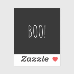 Sticker Boo noir typographie effrayante minimaliste Hallow