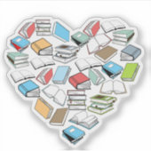 Sticker Book Heart Bookish Aesthetics Book Lover (Devant)