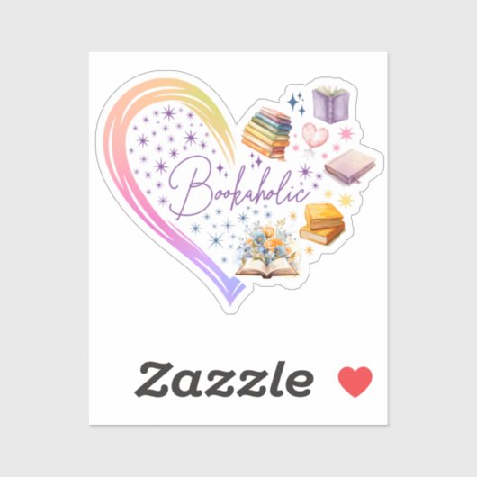 Sticker Bookaholic, Quote Bookworm Reader (Feuille)