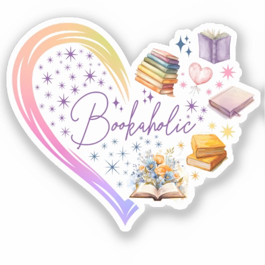 Sticker Bookaholic, Quote Bookworm Reader (Recto)