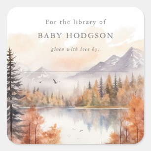 Sticker Bookplate Woodland Livre Étiquette Forest 