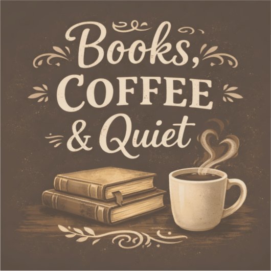 Sticker Books, Coffee & Quiet – Dark Academia Book Lover (Devant)