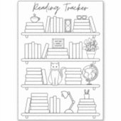 Sticker Bookshelf Reading Log Tracker Book Spine Coloring  (Devant)
