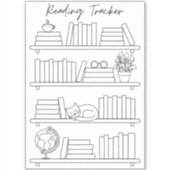 Sticker Bookshelf Reading Log Tracker Book Spine Coloring  (Devant)