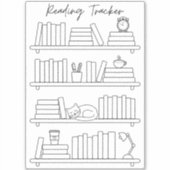 Sticker Bookshelf Reading Log Tracker Book Spine Coloring  (Devant)
