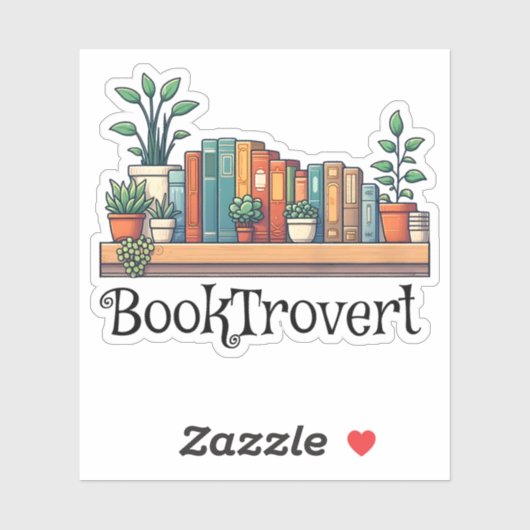 Sticker Booktrovert Botanical Inspiré Bookish Book Lover (Feuille)