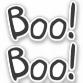 Sticker Boom noir mignon typographie manuscrite Halloween (Recto)