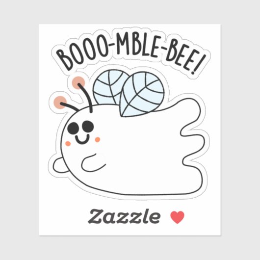 Sticker Boomble Bee Funny Ghost Bee Pun (Feuille)