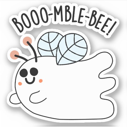 Sticker Boomble Bee Funny Ghost Bee Pun (Devant)