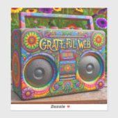 Sticker Boombox Web gracieux (Feuille)
