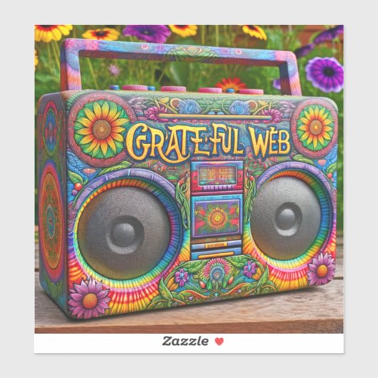 Sticker Boombox Web gracieux (Feuille)