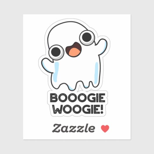 Sticker Booogie Woogie Funky Music Ghost Pun (Feuille)