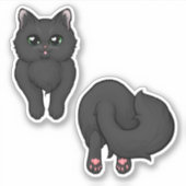 Sticker Booty de Kitty Fluffy Noir (Devant)
