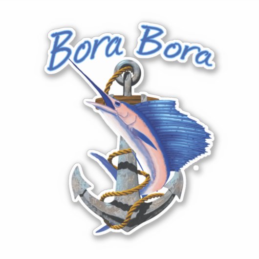 Sticker Bora Bora Pêche en mer profonde (Devant)