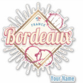 Sticker Bordeaux Nouvelle-Aquitaine France Vin Rétro (Devant)