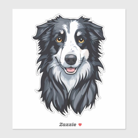 Sticker Bordure Collie (Feuille)