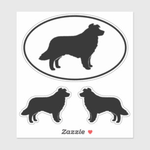 Sticker Bordure Collie Chien Silhouette Vinyl Sticking Set