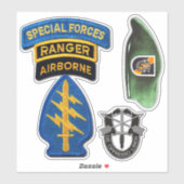 Sticker Bordure du 5e Groupe des forces spéciales de l'Arm (Feuille)