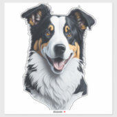 Sticker Bordure face Collie (Feuille)