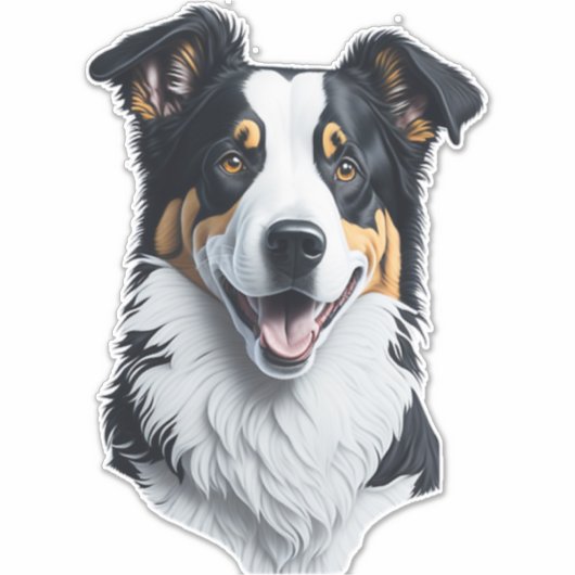 Sticker Bordure face Collie (Devant)