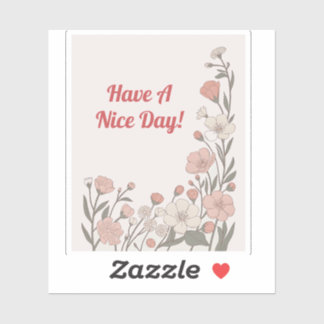 Sticker Bordure Florale Élégante de Fleurs Sauvages Rose P