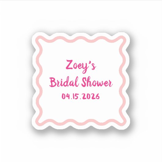 Sticker Bordure ondulée rose dessinée à la main pour une d (Devant)