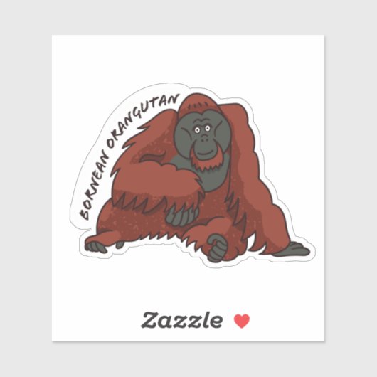 Sticker "Bornean Orangutan" (Feuille)