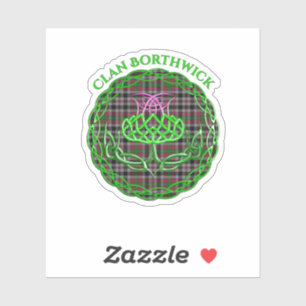 Sticker Borthwick Scottish Tartan Thistle celtique