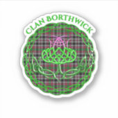 Sticker Borthwick Scottish Tartan Thistle celtique (Devant)