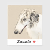 Sticker Borzoi (Argent Brindle) Peinture Chien Art origina (Feuille)