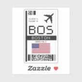 Sticker BOS Boston, United States Airport Boarding Pass (Feuille)