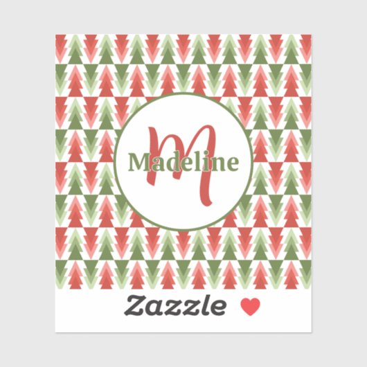 Sticker Bosquet de sapins de Noël géométriques (Feuille)