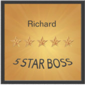 Sticker Boss Gold cinq étoiles (Devant)