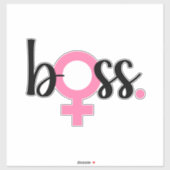Sticker Boss Lady tendance Typographie moderne Rose noir (Feuille)